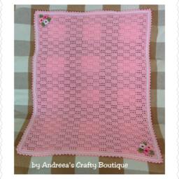 Ready To Ship Crochet Reversible Spring Summer Baby Stroller Crib Blanket, 72cm(28In X 92cm(36In, Lacy Blanket - thumbnail 3