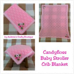 Ready To Ship Crochet Reversible Spring Summer Baby Stroller Crib Blanket, 72cm(28In X 92cm(36In, Lacy Blanket - thumbnail 2