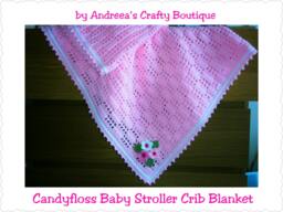 Ready To Ship Crochet Reversible Spring Summer Baby Stroller Crib Blanket, 72cm(28In X 92cm(36In, Lacy Blanket - thumbnail 1