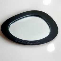 Pebble Shaped Acrylic Mirror With Colored Frame & Hooks - thumbnail 2