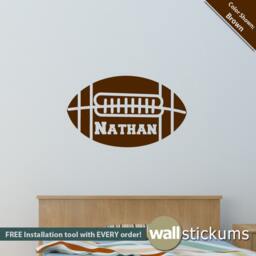 Personalized Football Wall Decal, Kids Room Decor - thumbnail 3
