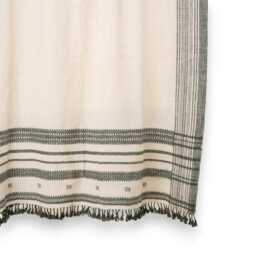 White Indian Wool Throw Blanket, Handwoven Sofa Coverlet & Neutral Bed Runner - Solitaire - thumbnail 3