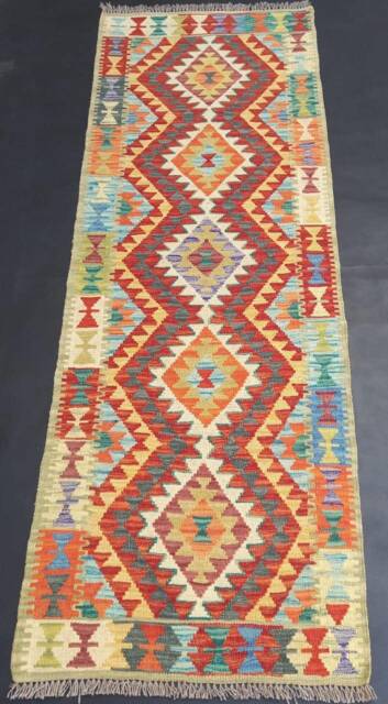 Runner Rug Aztecis, Handmade Artisan Afghan Turkish Aztec Natural Wool Kilim 197x69 cm - image 1