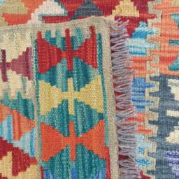 Runner Rug Aztecis, Handmade Artisan Afghan Turkish Aztec Natural Wool Kilim 197x69 cm - thumbnail 3