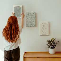3 Piece Canvas Set - Lines & Plant Patterns in A Minimalist Style, Green Wall Art, Plants Flowers Hanging - thumbnail 1