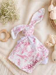 Safari Print Personalised Bunny Comforter- Embroidered Name