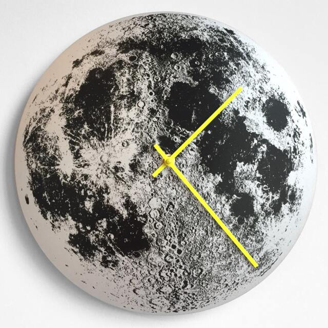 Handmade Silver Moon Wall Clock Unique Nursery Decor - image 1