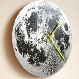 Handmade Silver Moon Wall Clock Unique Nursery Decor - thumbnail 2