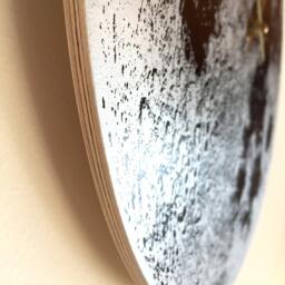 Handmade Silver Moon Wall Clock Unique Nursery Decor - thumbnail 4