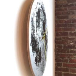 Handmade Silver Moon Wall Clock Unique Nursery Decor - thumbnail 3