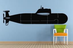 Submarine Under Water Navy Sail Boat Old Ship Yat Liner Ocean Sea Lake River Transport Wall Decal Vinyl Sticker Mural Room Decor L1703 - thumbnail 1