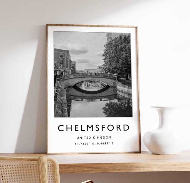 Chelmsford Essex Print Scenic British Village Wall Art - image 1