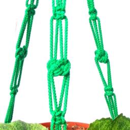 Green Mini Macrame Plant Hanger 18 Inches 3 Mm Beautiful Flower Pot Hanging Planters Indoor Or Outdoor Decor Gift Idea Window Decorations - thumbnail 3