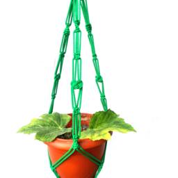 Green Mini Macrame Plant Hanger 18 Inches 3 Mm Beautiful Flower Pot Hanging Planters Indoor Or Outdoor Decor Gift Idea Window Decorations - thumbnail 2