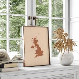 United Kingdom Map Boho Wall Art Print Mid Century UK Travel Poster Great Britain - thumbnail 2