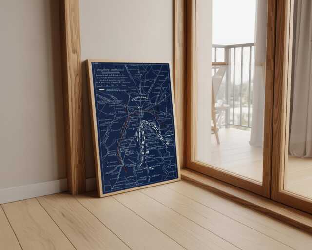Gettysburg Battlefield Map Print American Civil War Vintage Poster - image 1