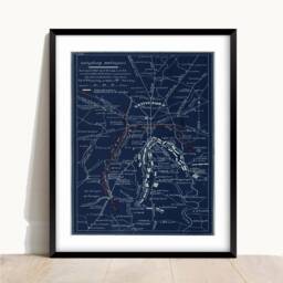 Gettysburg Battlefield Map Print American Civil War Vintage Poster - thumbnail 2