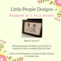 Personalised Custom Anniversary Gift Portrait Wall Art - Family Cross Stitch Pixel People - thumbnail 2