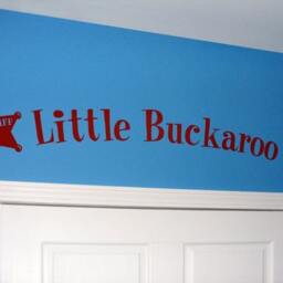 Nursery Decal, Little Buckaroo Wall Decor, Boys Room Vinyl Cowboy Lettering, Western Nursery Decor - thumbnail 2