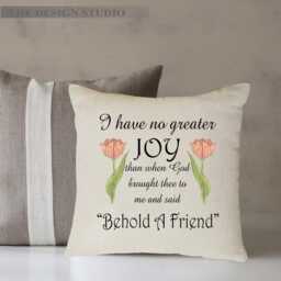 Friendship Pillow Cover Farmhouse Chic Throw With Words - thumbnail 3