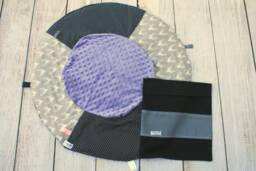 Travel Baby Play Mat - Grey Deer Purple Playmat Girl Shower Gift Tummy Time New Sensory Toddler Rug