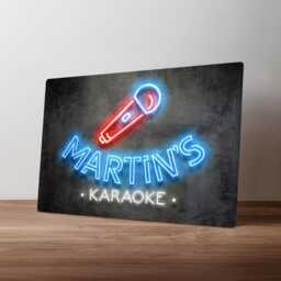 Personalised Karaoke Sign - Custom Neon Style Party Decor Home Bar Music Wall Art in A5, A4, A3 - thumbnail 1