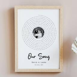 Personalised Anniversary Gift, Song Lyric Print, Gift For Him Or Her, Wedding Custom Print - thumbnail 2