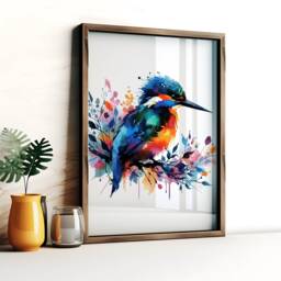 Kingfisher Art Print Set - Watercolour Prints - Kingfishers Painting Poster Picture Bird Wall Wildlife Gifts Home Decor Artwork - thumbnail 3