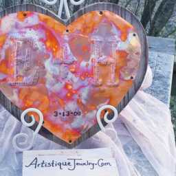 Personalized Copper Heart Sign, Custom 7Th Anniversary Gift, Family Name Wall Decor - thumbnail 2