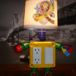 Autism Awareness Table Lamp, Gift Ideas, Awareness, Unique Ideas - thumbnail 2
