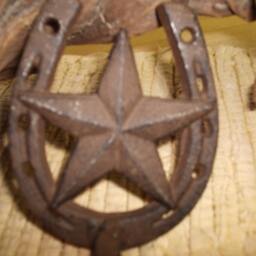 Western Cast Iron Toilet Paper Holder, Star With Horseshoe, Cowboy Horse Decor, Texas Star, Horseshoe Tp Holder, Tissue Hanger - thumbnail 2