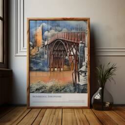 Ironbridge Shropshire Art Print UK Travel Souvenir - thumbnail 1