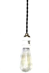Simply Modern Bare Bulb 1900's Antique Socket Pendant Light in White - thumbnail 2