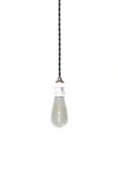 Simply Modern Bare Bulb 1900's Antique Socket Pendant Light in White - thumbnail 1