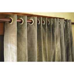 "Pair Of Grey Silver Silk Curtain Panels 26""x96"