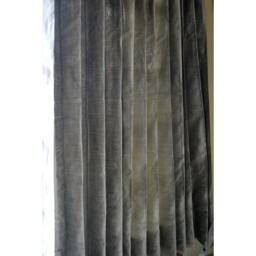 "Pair Of Grey Silver Silk Curtain Panels 26""x96" - thumbnail 4