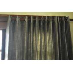 "Pair Of Grey Silver Silk Curtain Panels 26""x96" - thumbnail 3