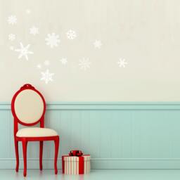 Holiday Snowflakes Cluster -Wall Decal Custom Vinyl Art Stickers - thumbnail 1