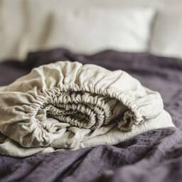 Soft Washed Linen Fitted Sheet Elastic Band, Handmade - thumbnail 2