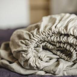 Soft Washed Linen Fitted Sheet Elastic Band, Handmade - thumbnail 3