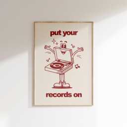 Retro Vinyl Record Player Print Vintage Music Poster - thumbnail 1