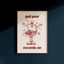 Retro Vinyl Record Player Print Vintage Music Poster - thumbnail 3