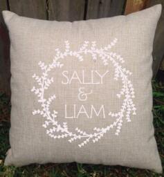 Luscious Wreath Couples Pillow - Perfect For Weddings, Engagements, Anniversary Or Bridal Shower, Birthday & Celebration Gift