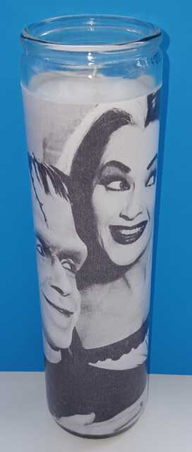 Handmade Munsters Glass Container Candle, The Munsters, Retro Tv, Gothic Comedy, Vintage Candle - image 1