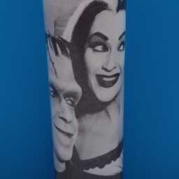 Handmade Munsters Glass Container Candle, The Munsters, Retro Tv, Gothic Comedy, Vintage Candle - thumbnail 3