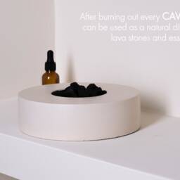Cava Cream Organic Concrete Candle - Essential Oils Beton Hand Crafted Vegan Reusable Container Eco Friendly-Aromatherapy - thumbnail 4