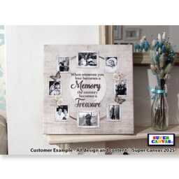 In Memory Of Mum Dad Grandparent Son Daughter Friend Personalised Memorial Keepsake 8 Picture Photo Board Framed Canvas Print Christmas Gift - thumbnail 1