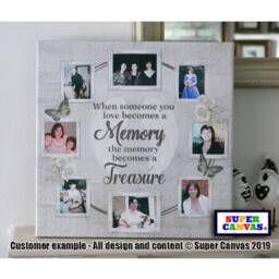In Memory Of Mum Dad Grandparent Son Daughter Friend Personalised Memorial Keepsake 8 Picture Photo Board Framed Canvas Print Christmas Gift - thumbnail 2