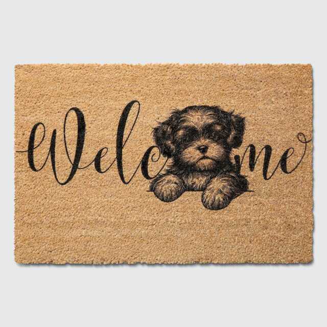 Shih Tzu Doormat Natural Coir Dog Welcome Mat - image 1