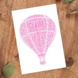 Personalized Hot Air Balloon Word Art Print, Custom Framed Picture - thumbnail 3